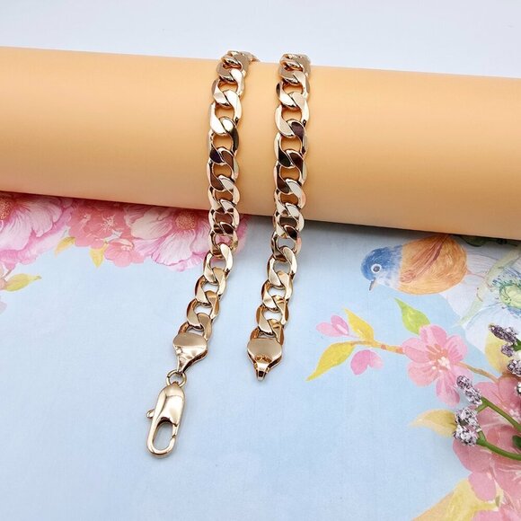 Rose Gold Cuban Link Chain Necklace for Men & Women, 23.6 Inch Length, XPNL0076 - Picture 7 of 12